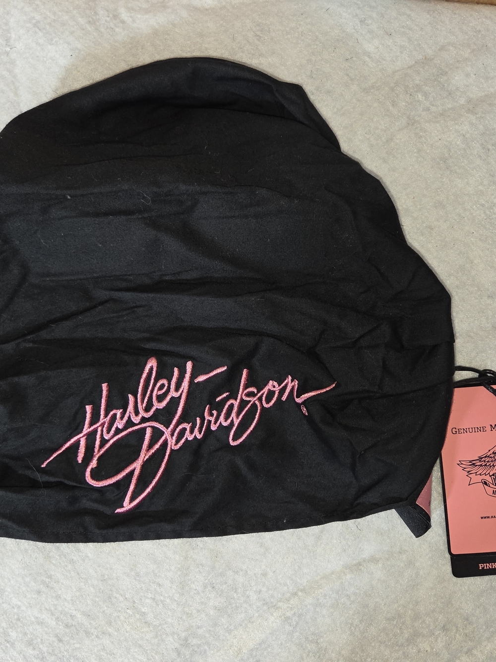 Harley-Davidson Pink Label Women’s Black Hair Wrap with Pink Script Logo